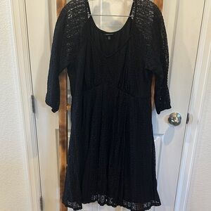 Torrid Black Lace Long Sleeve Dress